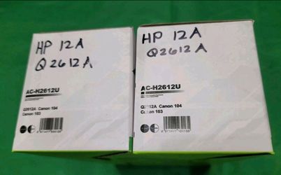 2-Pk HP 12A Toner, Q2612a, Canon 104/103 by Premium Toner, Black
