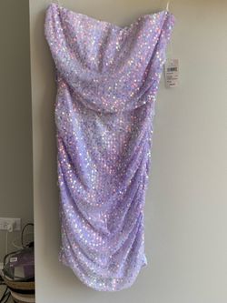 Purple Sequin Hoco Dress