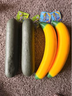 Pickle and banana jumbo squishy