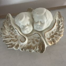 Cherub Angel White Ceramic With Lid 