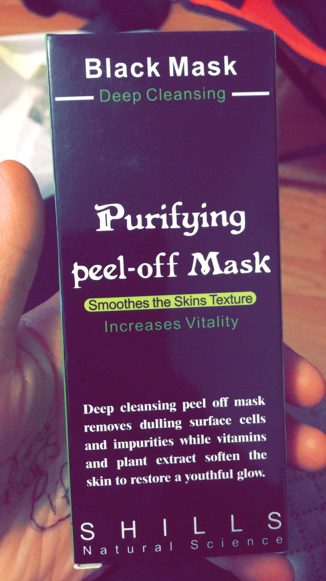 Charcoal peel of face mask