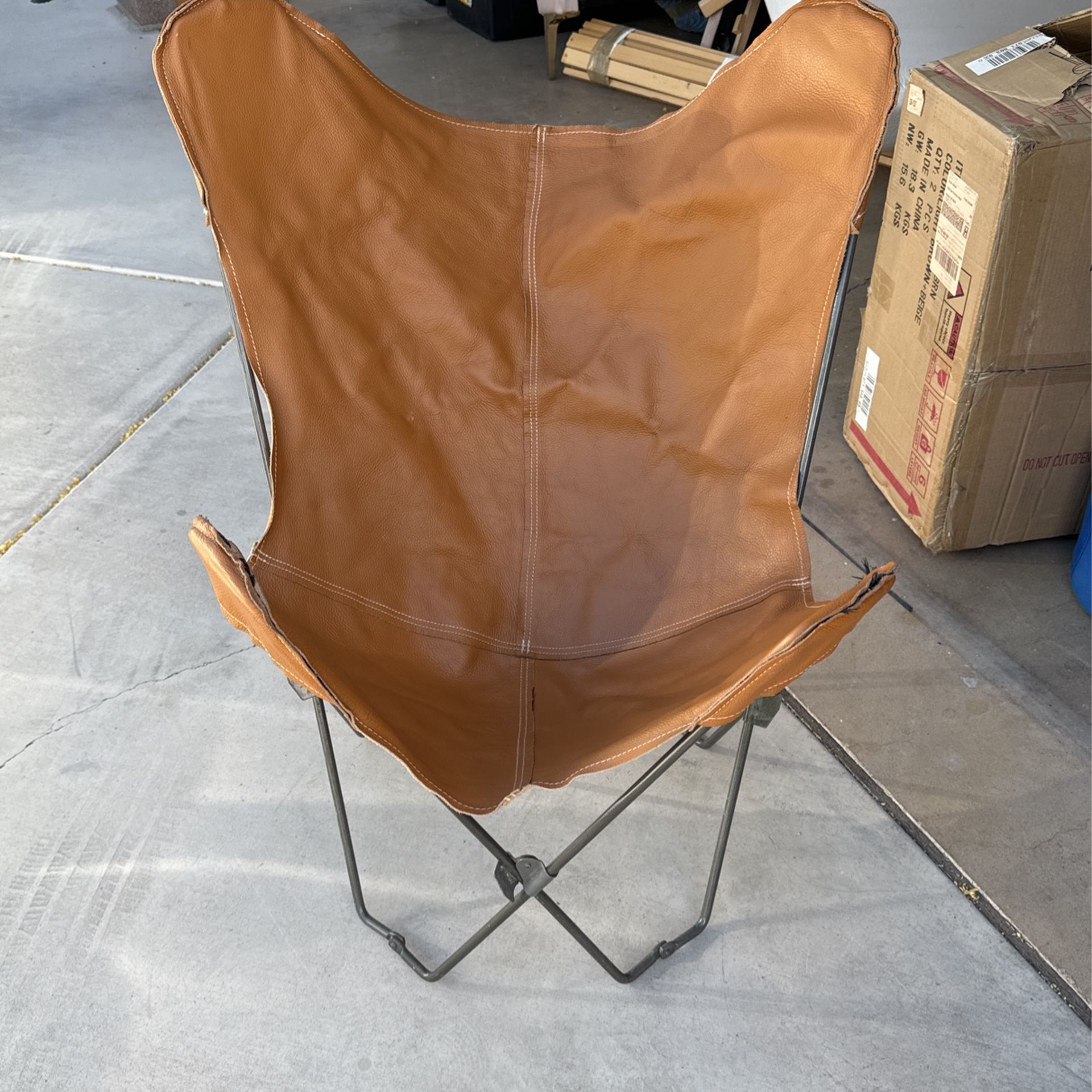 Butterfly Chair Camel Leather 