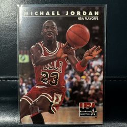 1992 Michael Jordan NBA Playoffs USA Basketball Skybox Card Bulls #42