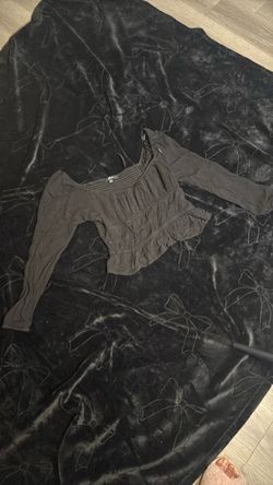 Ruched Long Sleeve Crop Top