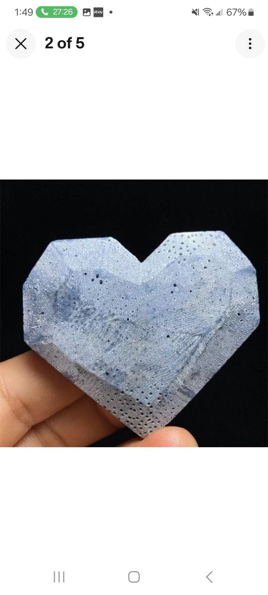 57g Collection ! Amazing Rare Blue Coral Jade Jasper Freeform Reiki Heart W349