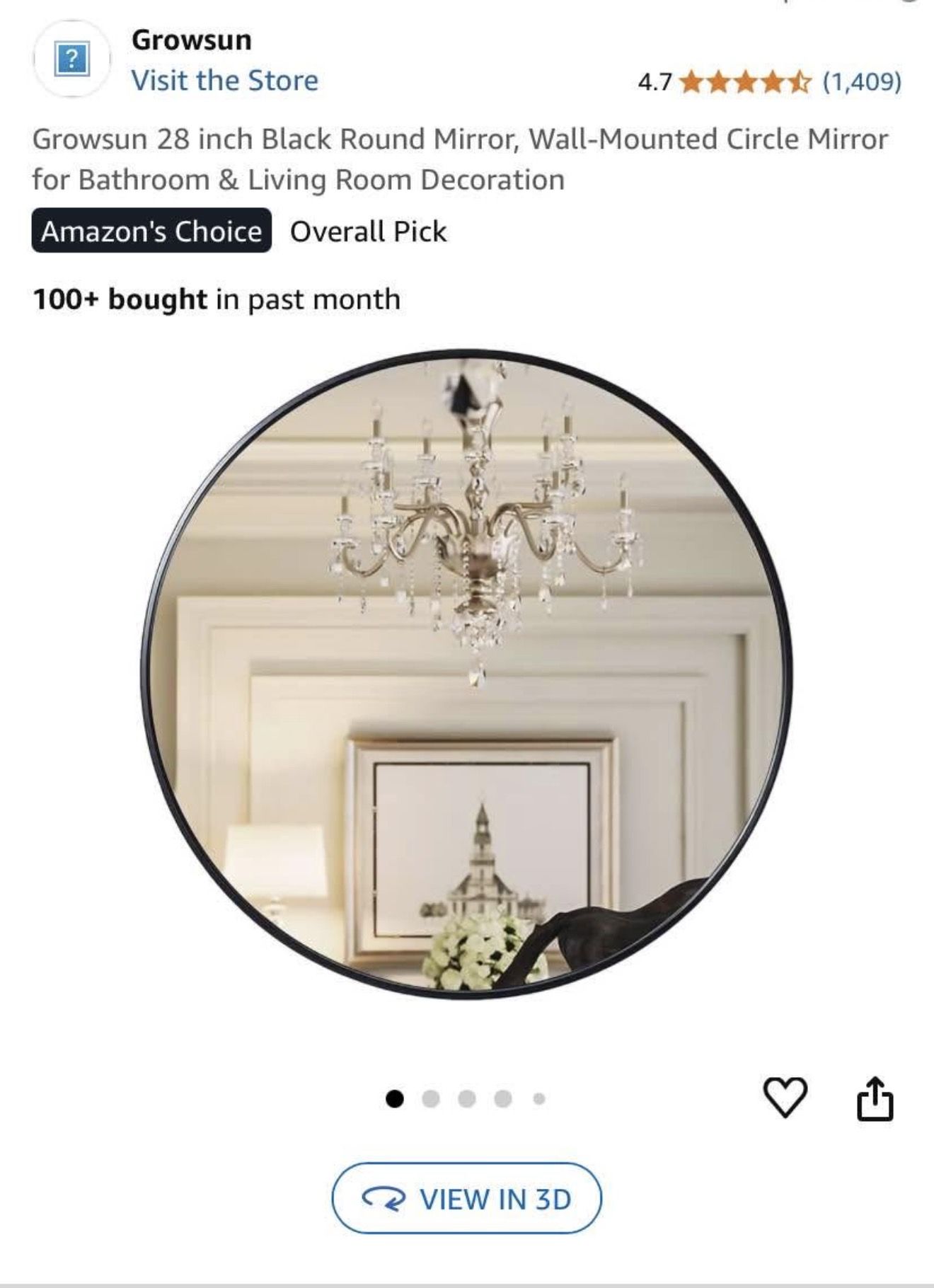 Wall mount round mirror