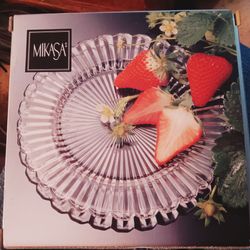 Mikasa Crystal Glass Serving Plate Mikasa