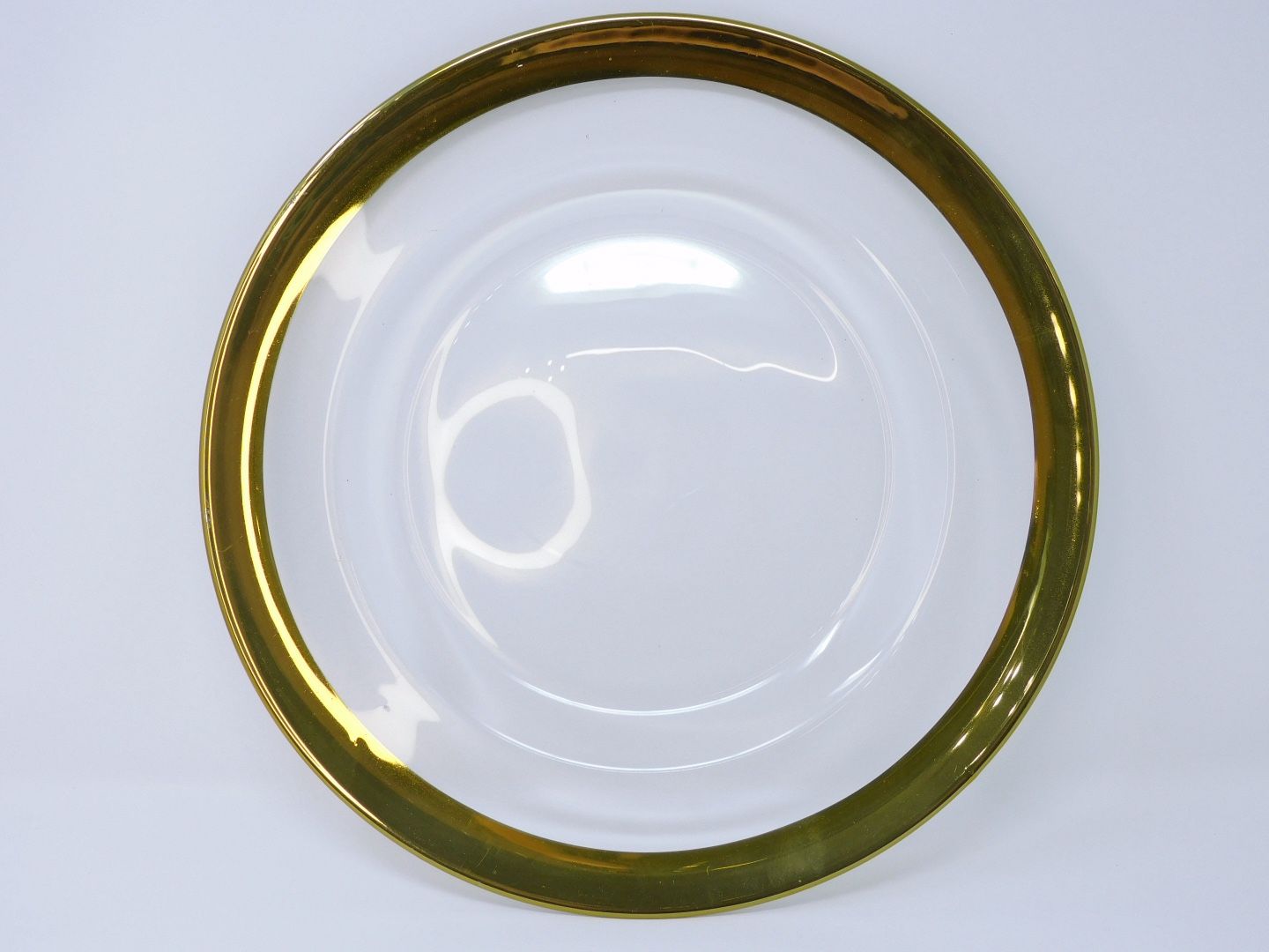 Glass Charger Plate With Gold Rim