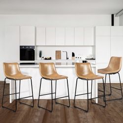 Counter Height Barstool-Chairs 4pc, 26” (Whiskey Color)