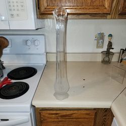 Vintage Crystal Swung Vase Made In Portugal 