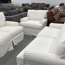 Slipcovered Sofa Set
