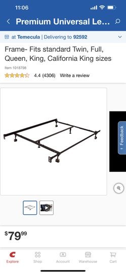 Premium Universal Lev-R-Lock Bed Frame- Fits standard Twin, Full, Queen, King, California King sizes
