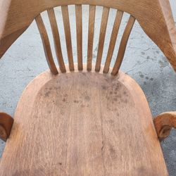 Antique Vintage Oak Banker's Chair