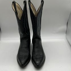 Silverado Western Cowgirl Women's Vantage  Black  Leather Boot 8 D Made In USA 