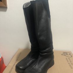 Teva 1001935 Women’s Black Leather AFTON Tall Waterproof Boots Sz 7.5