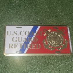 US Coast Guard Retired License Plate