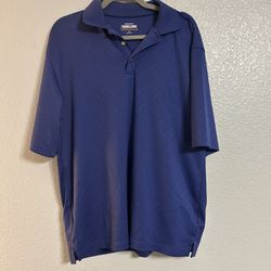 Men Kirkland Signature blue short-sleeve polo shirt size medium