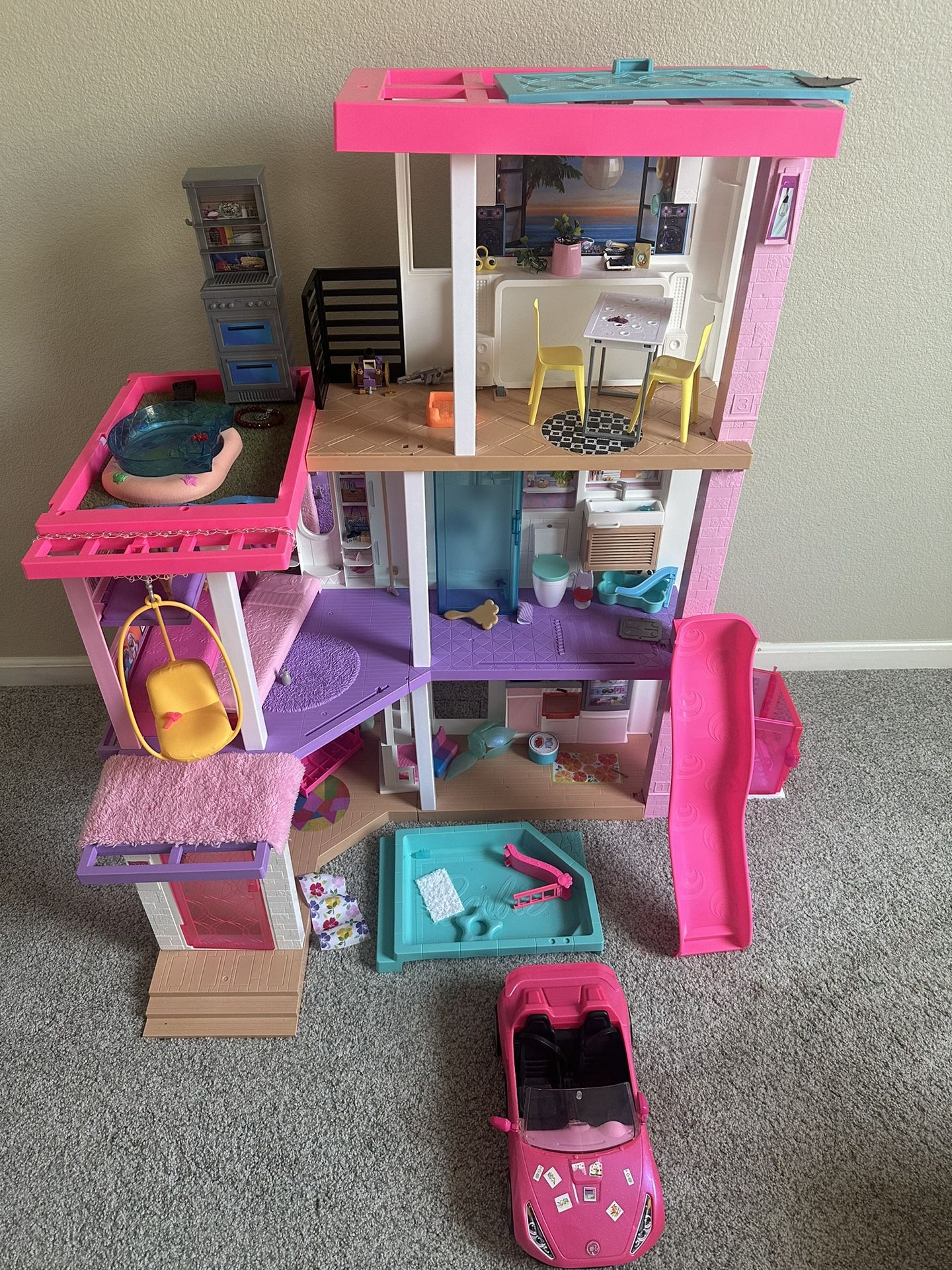 Gently Used Barbie Dream House & Accessories