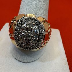 14kt, Nugget Cluster Ring Diamond 💎 