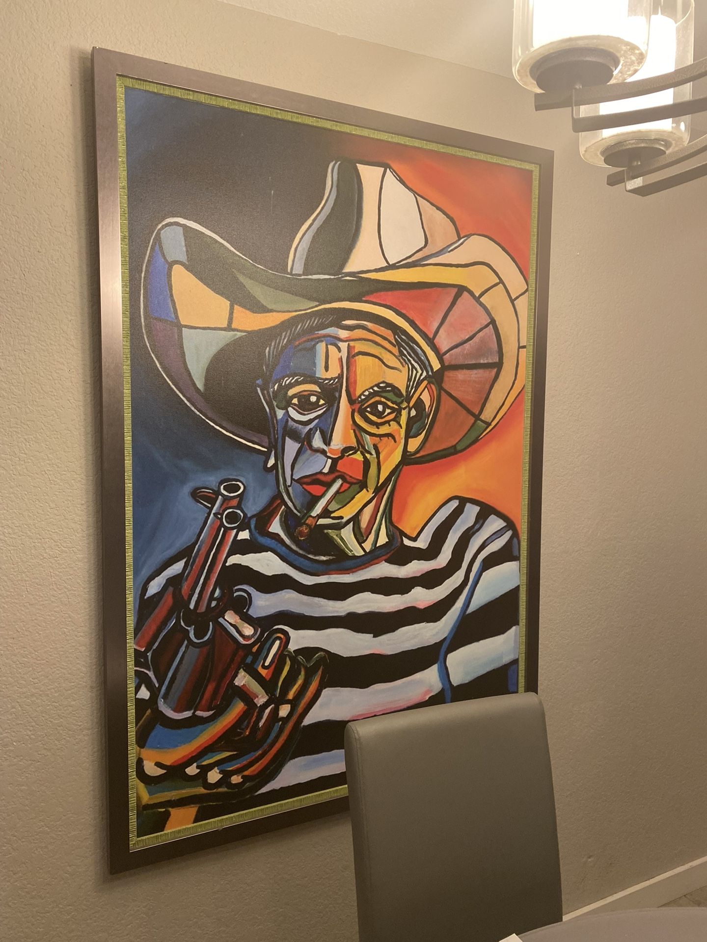 Pablo Picasso With A Gun Print Almost 6’