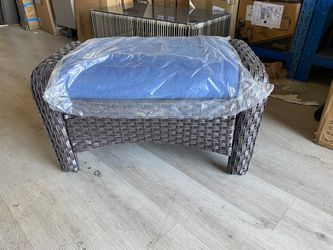Outdoor wicker ottoman