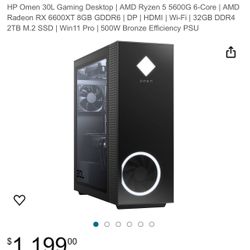 HP Omen 30L AMD Ryzen 5 5600X RX580 Gaming Desktop PC