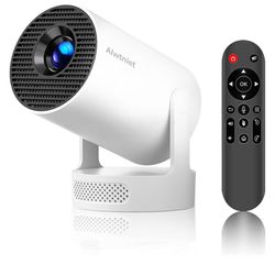 Mini Projector with Wifi 6 and Bluetooth5.4, Portable Projector 4K Support, Android 14 Smart Proyector with 200ASIN & Auto Keystone, Alwtniet HY300Pro