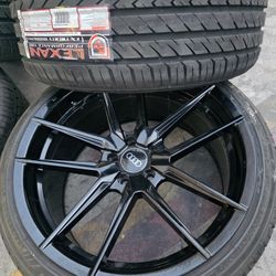 20" New Glossy Black Wheels With New Tires For AUDI A5/A6
