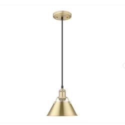 Orwell 100-Watt 1-Light Brushed Champagne Bronze Mini Pendant Light Light Fixture 