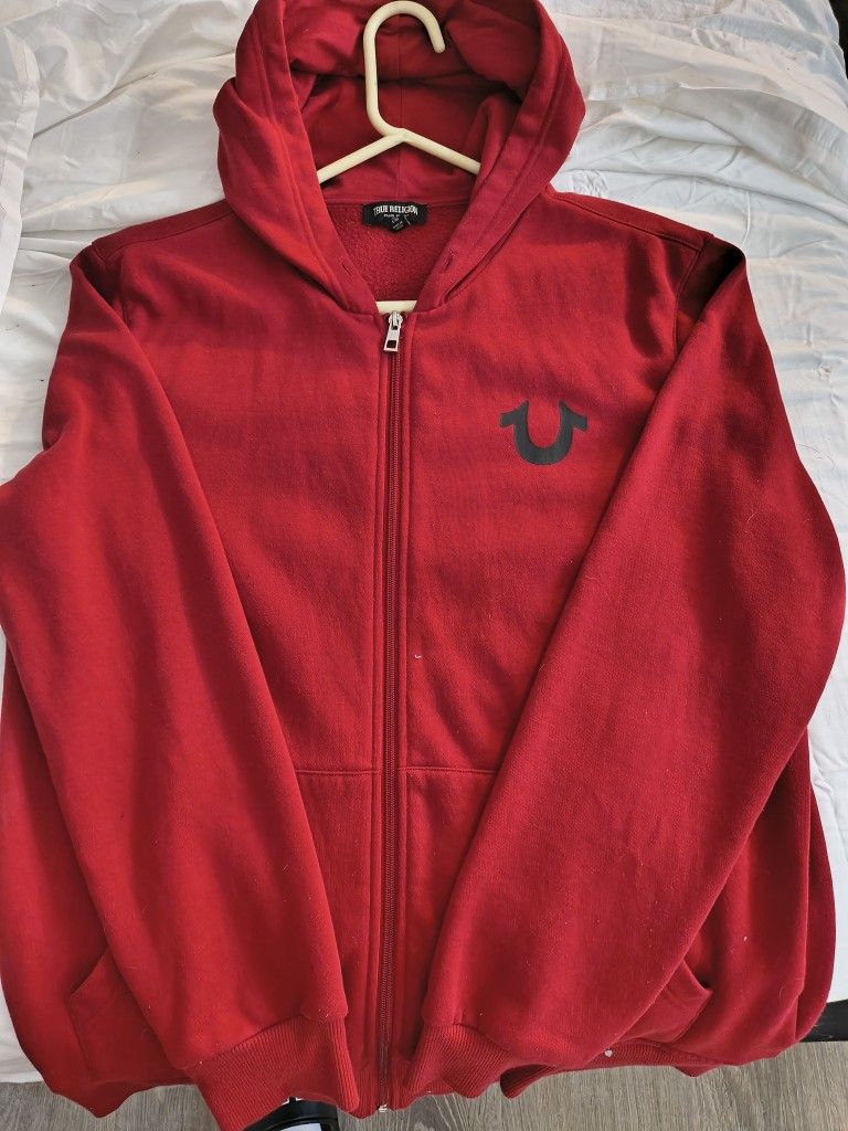 🧥 Men’s True Religion Zip-Up Jacket – Size Large