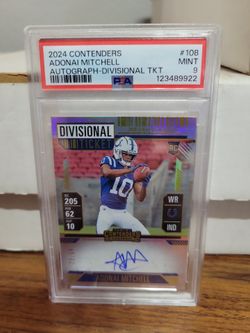 2024 Adonai Mitchell Autograph/99 PSA 9 with 2 refractors/149