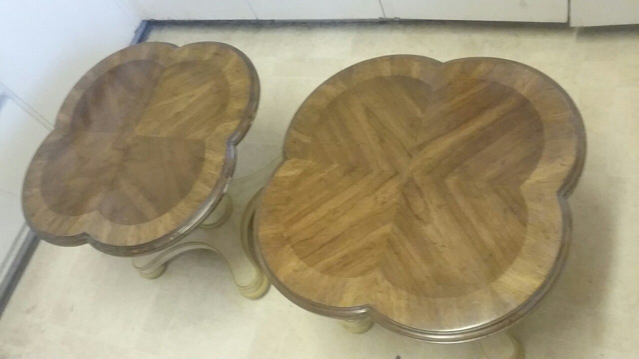 2 beautiful matching wood end tables