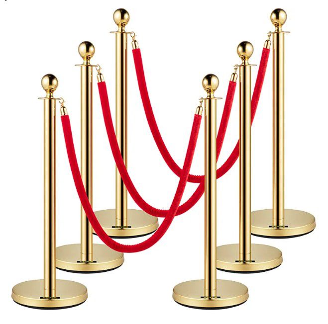 New 6 Posts Stanchions Gold And Red, Party Decor, Wedding decor