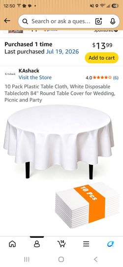 10 pack white disposable tablecloths