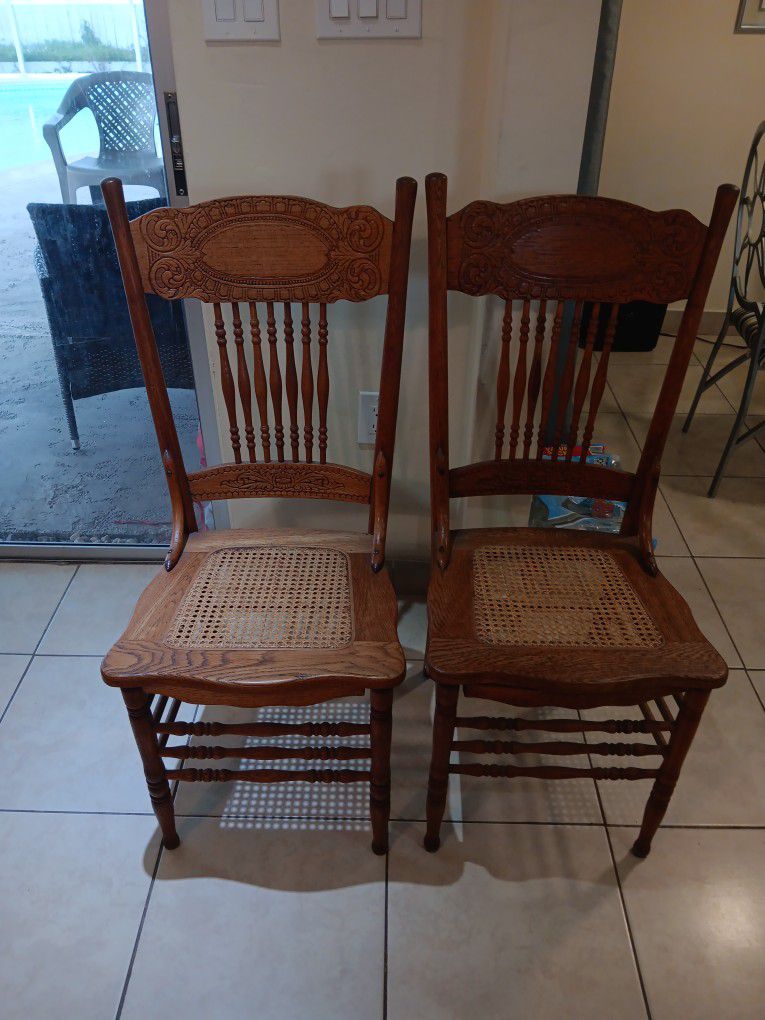 For Free Antique Oak Wood Chairs