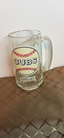 Vintage Chicago Cubs glass beer mug