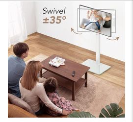 Universal Floor TV Stand with Mount 70 Degree Swivel 9 Level Height Adjustable and Space Saving Design for Most 27 to 65 inch LCD, LED OLED TVs, Perfe
