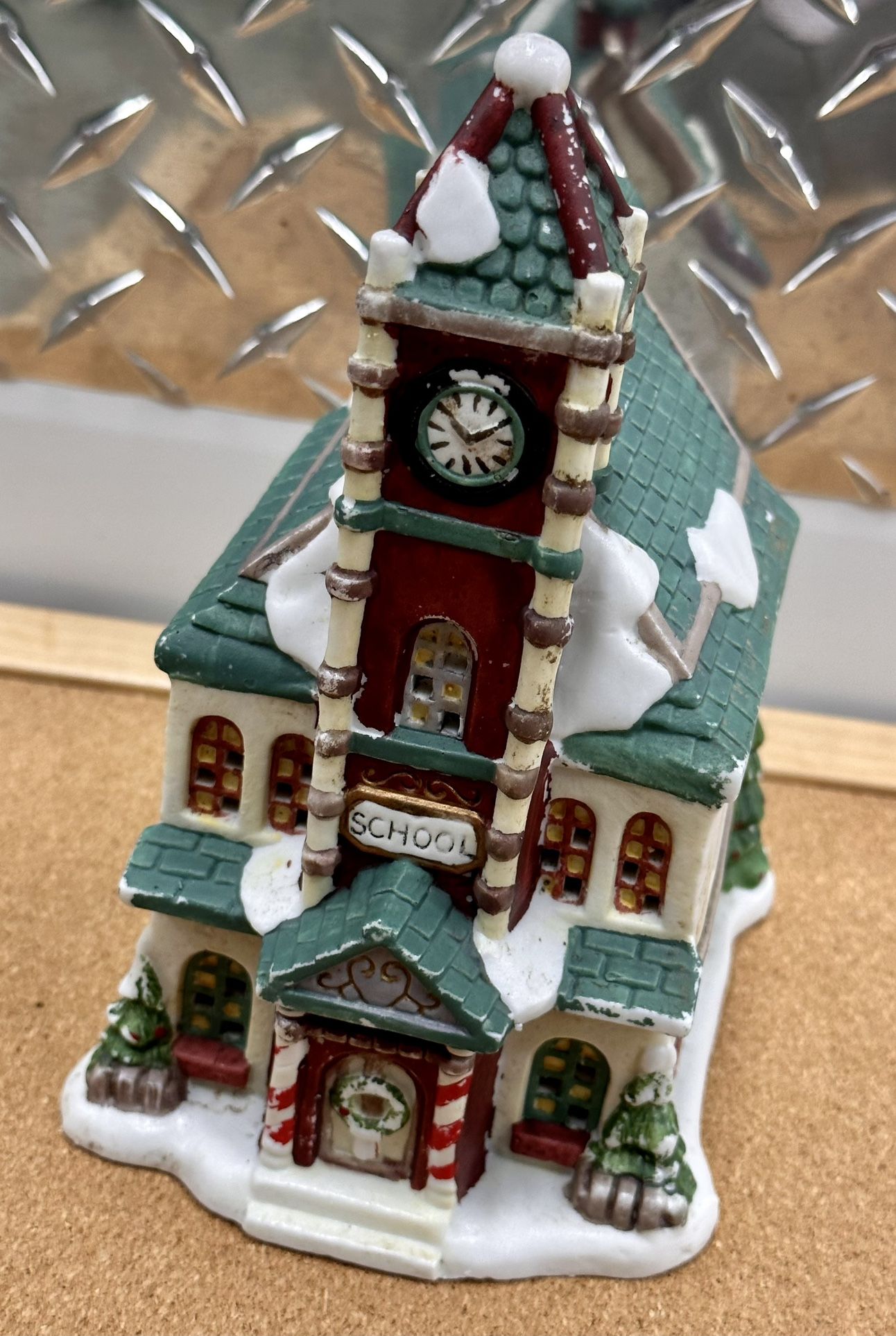 Vintage 1994 Victorian Christmas Village School Light Up Tested With Plug