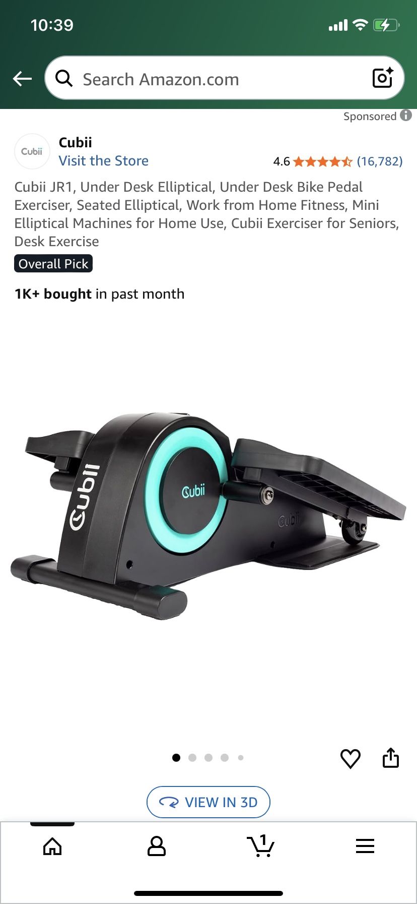 Elleptical Exercise Machine CUBII NEW $70