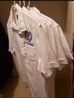 Lot,4,School Shirts ,,with logo of  W.H.Adamson Collegiate Academy,adult small.