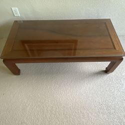 Solid Wood Coffee Table & Glass Cover