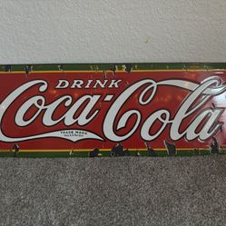 Original 1932 Embossed Drink Coca Cola Sign