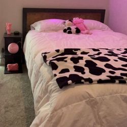 Queen Bed Frame + night stand 