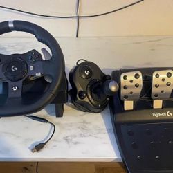 Logitech Racing Console With Pedals And Shifter.