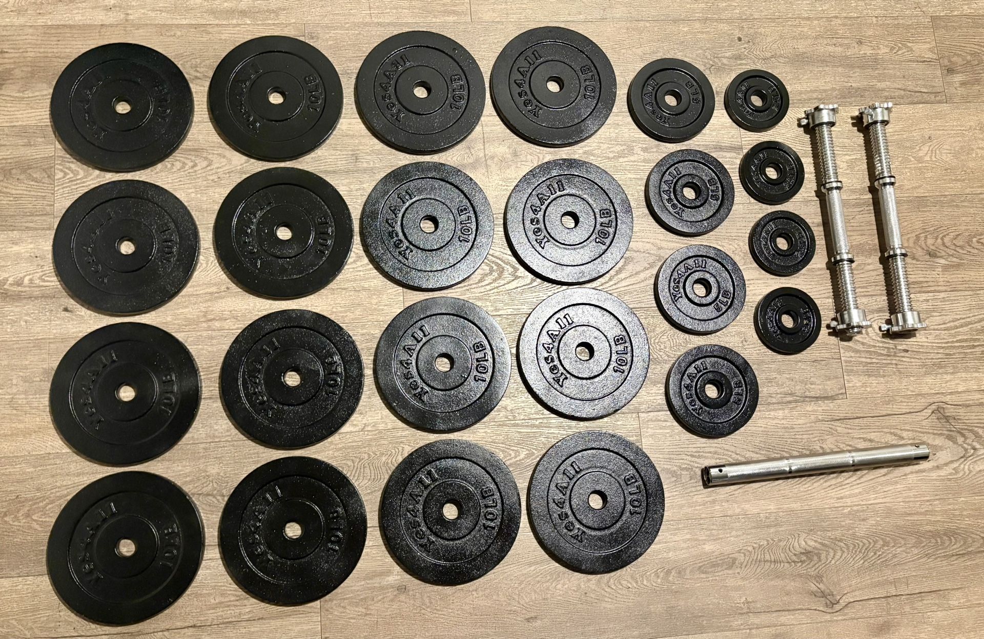 200 lbs Yes4All Cast Irony Adjustable Dumbbells With Connector To Convert In Small Bar