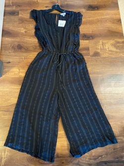 Brand new Woman’s JACK by BB Dakota brand Black Seeing Thread Embroidered Jumpsuit Up for Sale