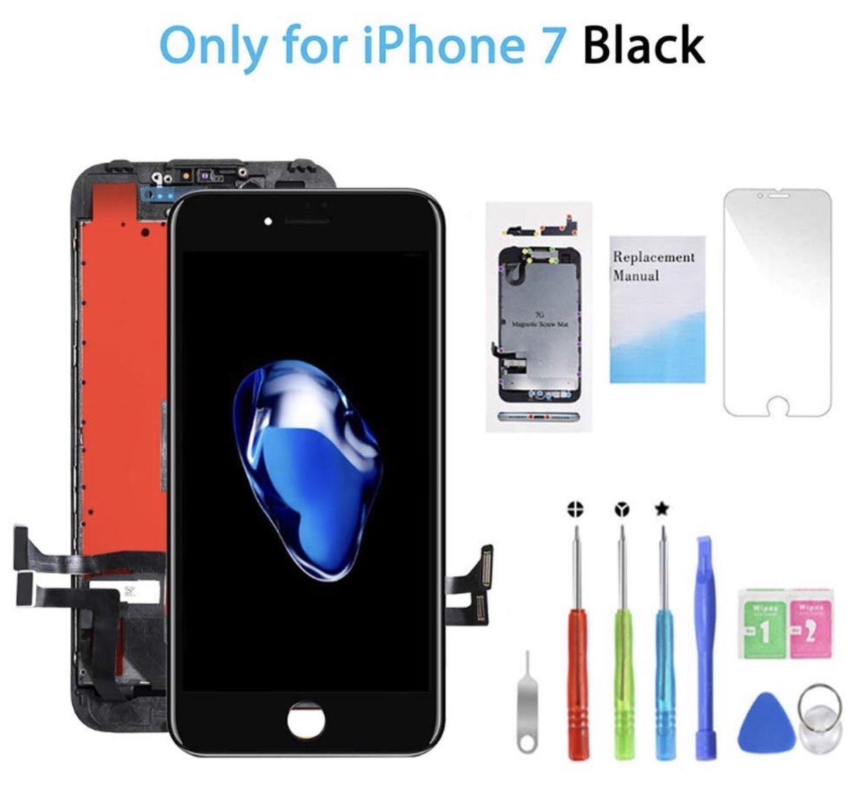 Compatible with iPhone 7 Screen Replacement Black 4.7 Inch Model A1660 A1778 A1779