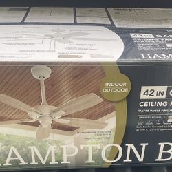 Hampton Bay 42” Gazebo III  Ceiling Fan Indoor Outdoor With Light