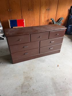Brown 7-Drawer Wood Dresser