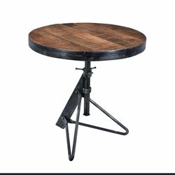 Industrial coffee table (solid wood, and height-adjustable) - modern style